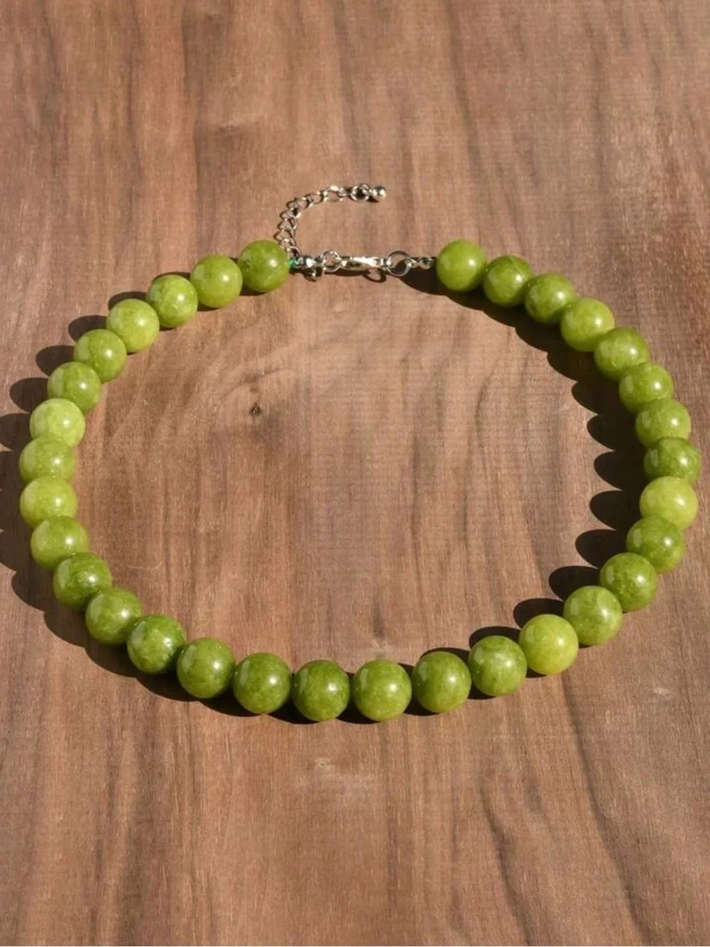 Boho green necklace Q1146